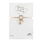 PAPERCLIP BRACELET WITH CHARMS - GOLD TONE